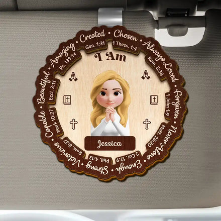 God Says You Are Bible Affirmations - Personalized Custom Shaped Car Visor Clip