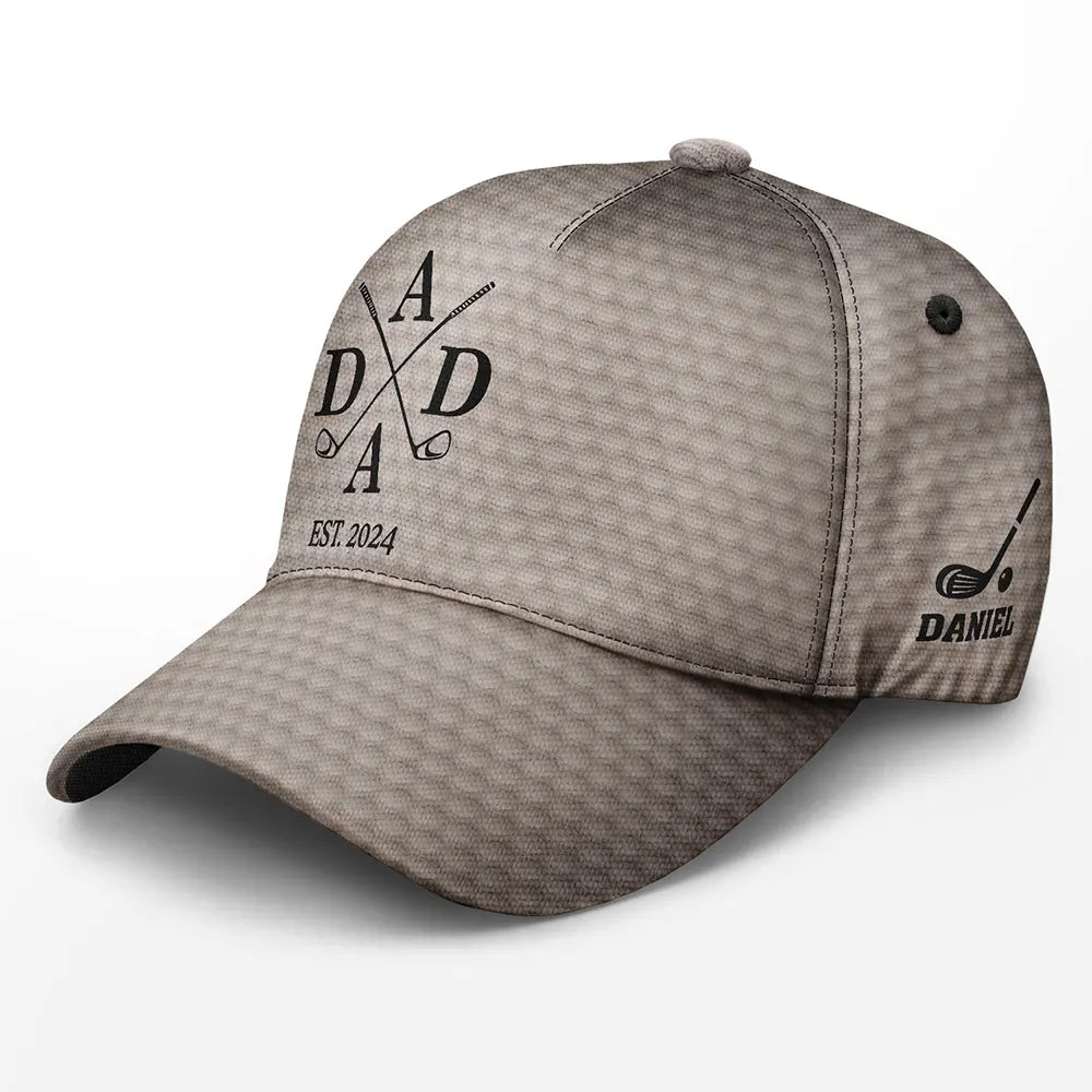 Gift For Father,Gift For Grandpa,Golf,Baseball,Non-Eng,Icon,Proud - Golf Dad Papa Year Crossed Arrows - Personalized Classic Cap