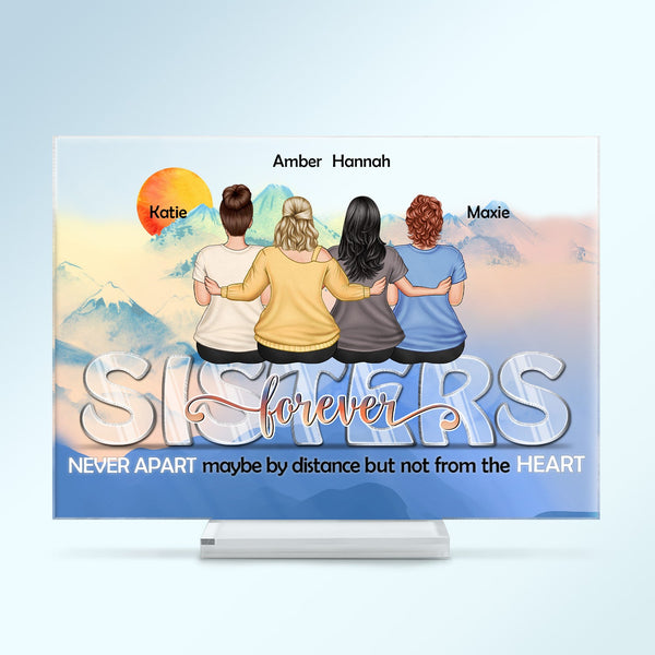 Forever Never Apart Not From The Heart - Birthday, Loving Gift For Sister, Brother, Siblings, Family, Bestie - Personalized Custom Horizontal Rectangle Acrylic Plaque