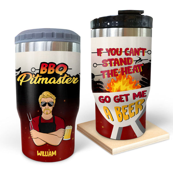 BBQ Go Get Me A Beer - Personalized Custom Triple 3 In 1 Can Cooler