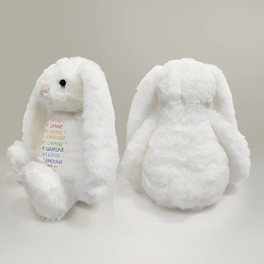 Gift For Grandkids,Grandma,Grandkids,Grandpa,Gift For Son,Gift For Daughter,Gift For Kids - I Am Kind I Am Smart - Personalized Soft Toy Bunny