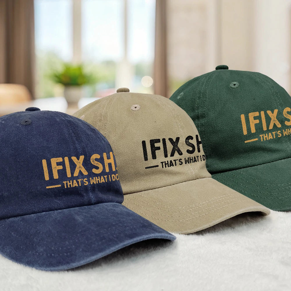 Humorous, Gift For Men, Gift For Yourself, Icon - I Fix Sh!T That's What I Do - Personalized Vintage Washed Denim Cap