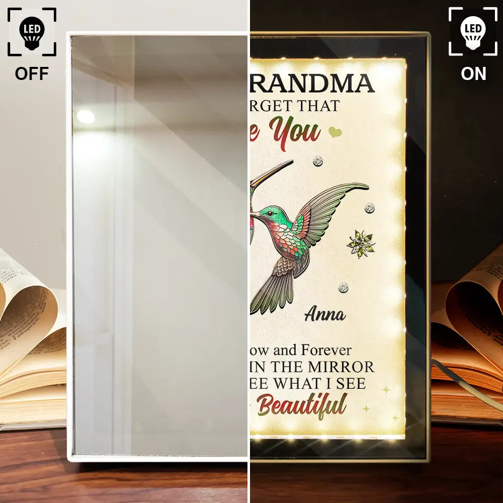 Gift For Yourself,Gift For Women - I Hope You See What I See - Personalized LED Mirror Frame Lamp