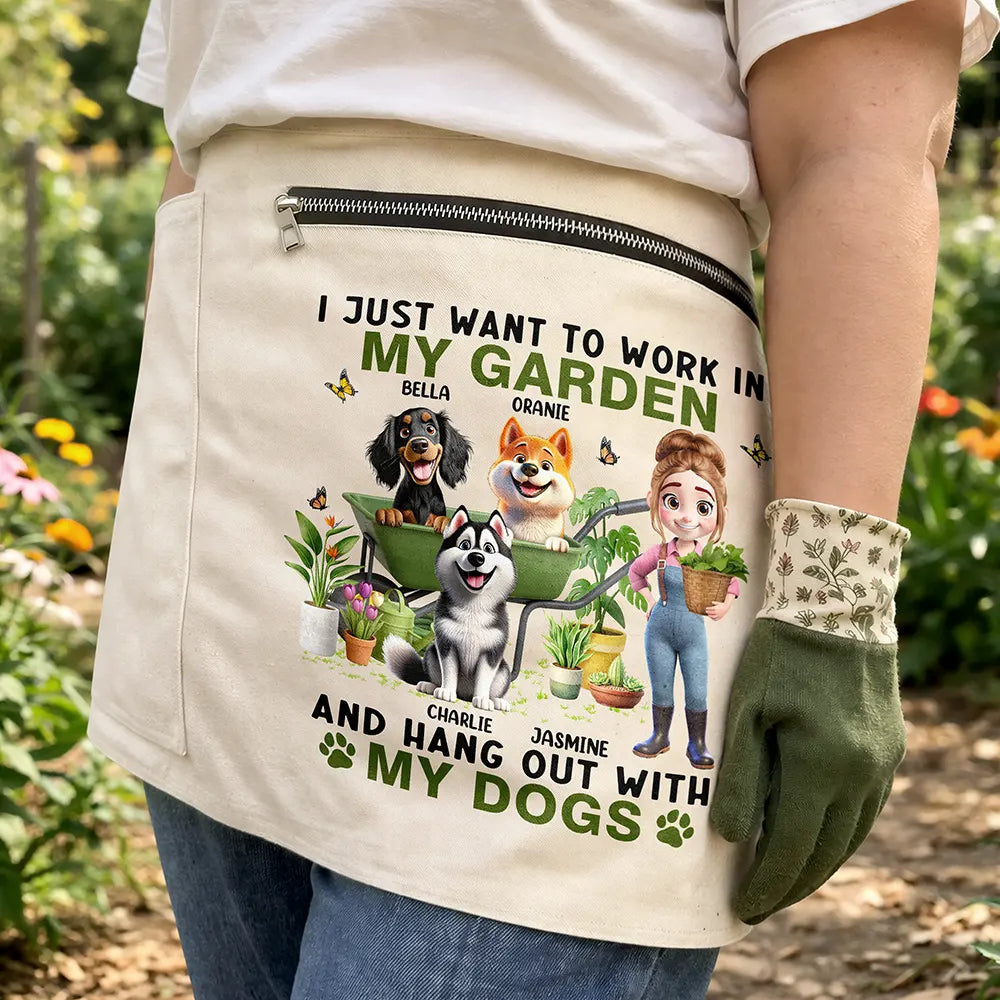 Gift For Women,Gift For Men,Happy,Gardening,Gift For Yourself,Gift For Mother,Gift For Father - I Just Want To Work In My Garden - Personalized Gardening Apron