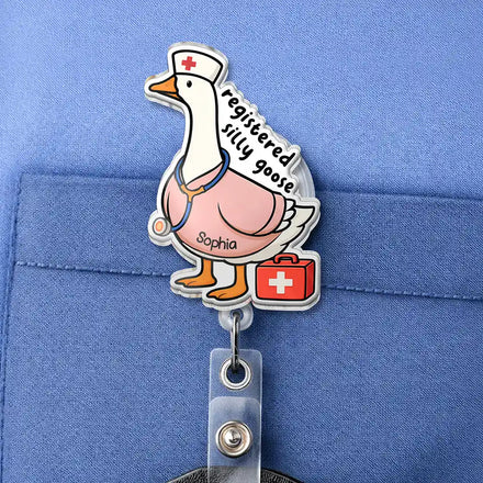 Registered Silly Goose Nurse - Personalized Badge Reel