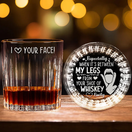 I Love Your Face - Personalized Rocks Whiskey Glass
