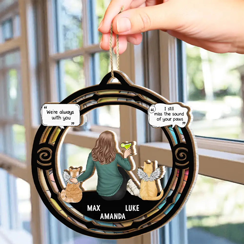 Sad,Memorial,Pet Lovers,Christmas - I Miss You Pet Memorial - Personalized Suncatcher Ornament