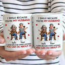 Gift For Couples,Gift For Husband,Gift For Wife,Gift For Women,Gift For Men,Happy - I Smile Because You Are My Husband - Personalized Mug