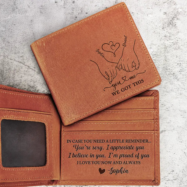 In Case You Need A Little Reminder - Personalized Engraved Leather Wallet