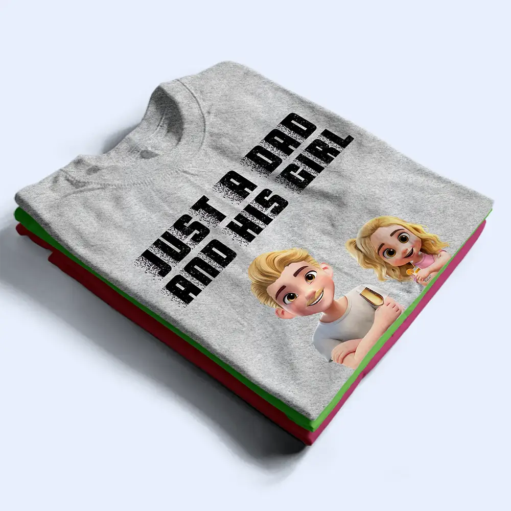 Gift For Father,Dad - Daughters (Young),Funny - Just A Dad And His Girl Grunge Style - Personalized T Shirt