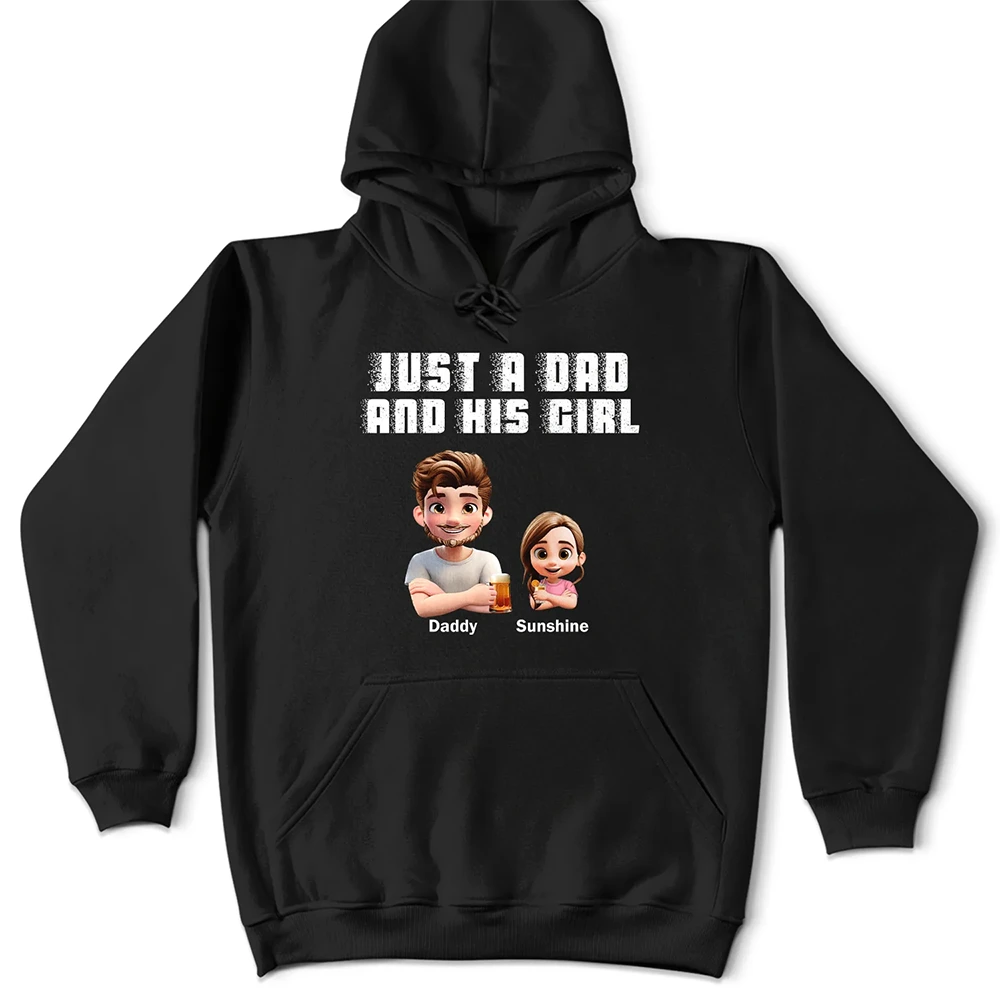 Gift For Father,Dad - Daughters (Young),Funny - Just A Dad And His Girl Grunge Style - Personalized T Shirt