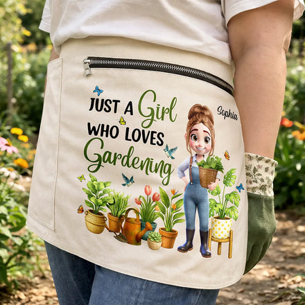 Just A Girl Who Loves Gardening - Personalized Gardening Apron