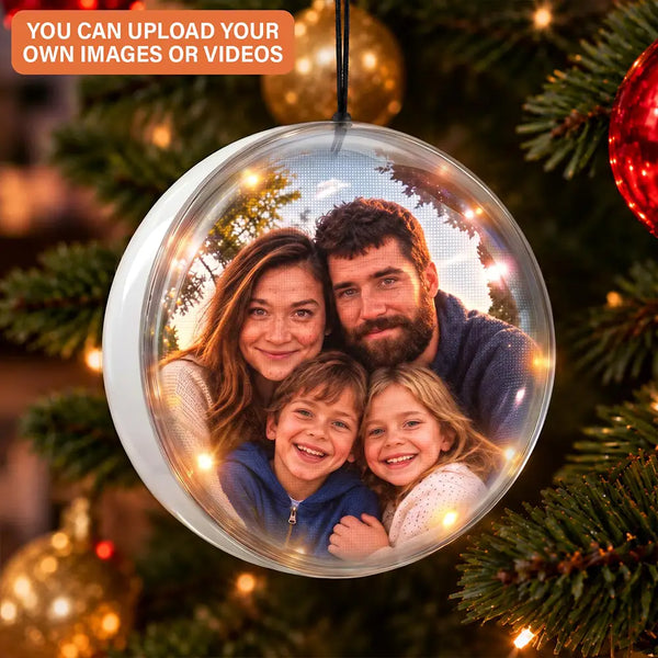 Christmas,Family,Happy,No Custom - Mom Grandma Favorite People - Christmas Bauble, Table Decor Video Clear Ball