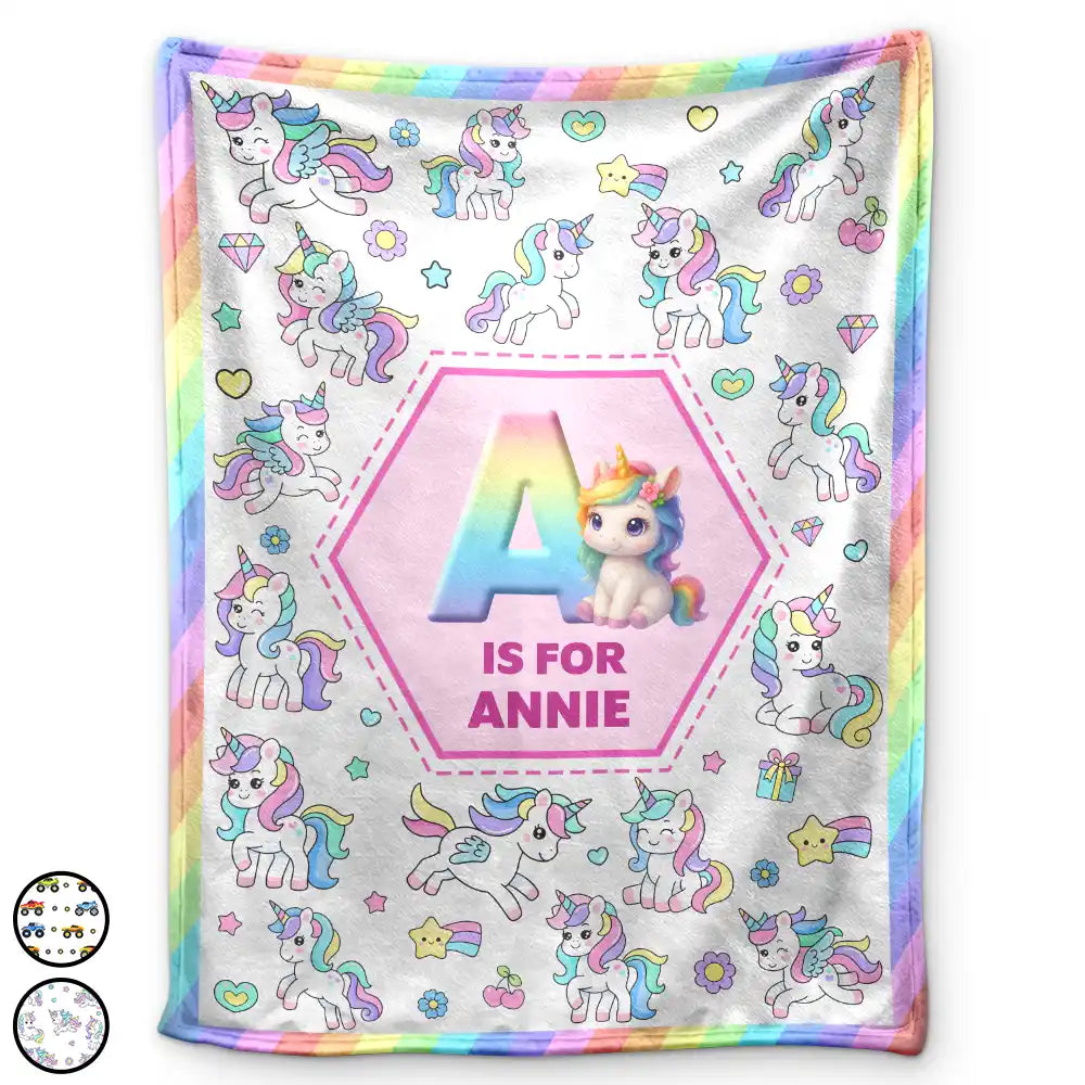 Top Market - Kid Boy Kid Girl Monogram - Personalized Fleece Blanket, Sherpa Blanket