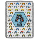 Top Market - Kid Boy Kid Girl Monogram - Personalized Fleece Blanket, Sherpa Blanket