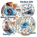 Top Market - Kid Boy Kid Girl Monogram - Personalized Fleece Blanket, Sherpa Blanket