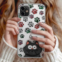 Pet Lovers, Dog Lovers, Cat Lovers - Dog Cat Paw Prints - 3D Inflated Effect Printed, Personalized Clear Phone Case