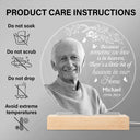 Memorial - Custom Photo Grayscale Memorial Although You Cannot See Me - Personalized 3D Led Light Wooden Base
