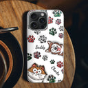 Pet Lovers, Dog Lovers, Cat Lovers - Dog Cat Paw Prints - 3D Inflated Effect Printed, Personalized Clear Phone Case