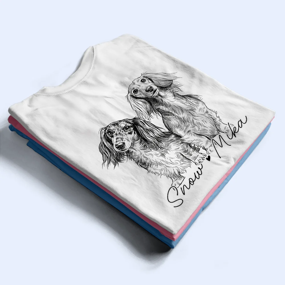 Custom Photo,Art Design,French,Cat Dad,Pet Lovers,Gift For Father,Non-Eng,Adorable,Photo - Pencil Sketch - Remove BG - Photo Personnalisée Croquis Au Crayon Photo Personnalisée Croquis Au Crayon Papa Chat Papa Chien Mama Chat Mama Chien - T-Shirt Personnalisé