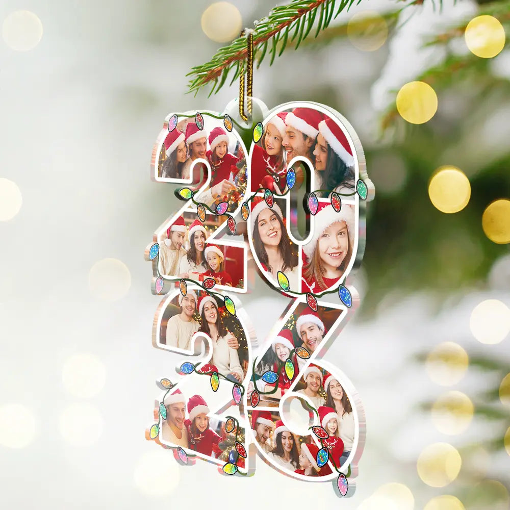 Custom Photo What A Year - Personalized Custom Shaped Acrylic Ornament