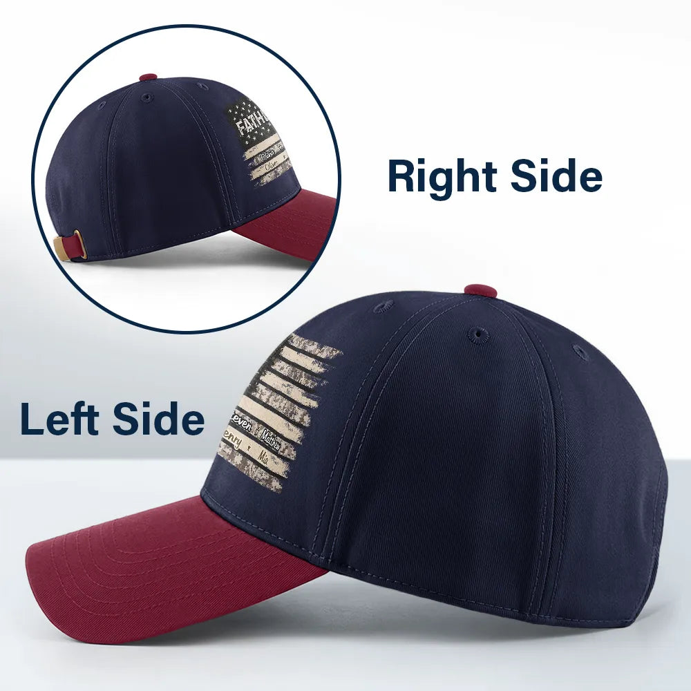 Gift For Father,Gift For Grandpa,Independence Day,Custom Text,Confident - Stars & Stripes US Flag American Dad Grandpa - Personalized Two Tone Cap