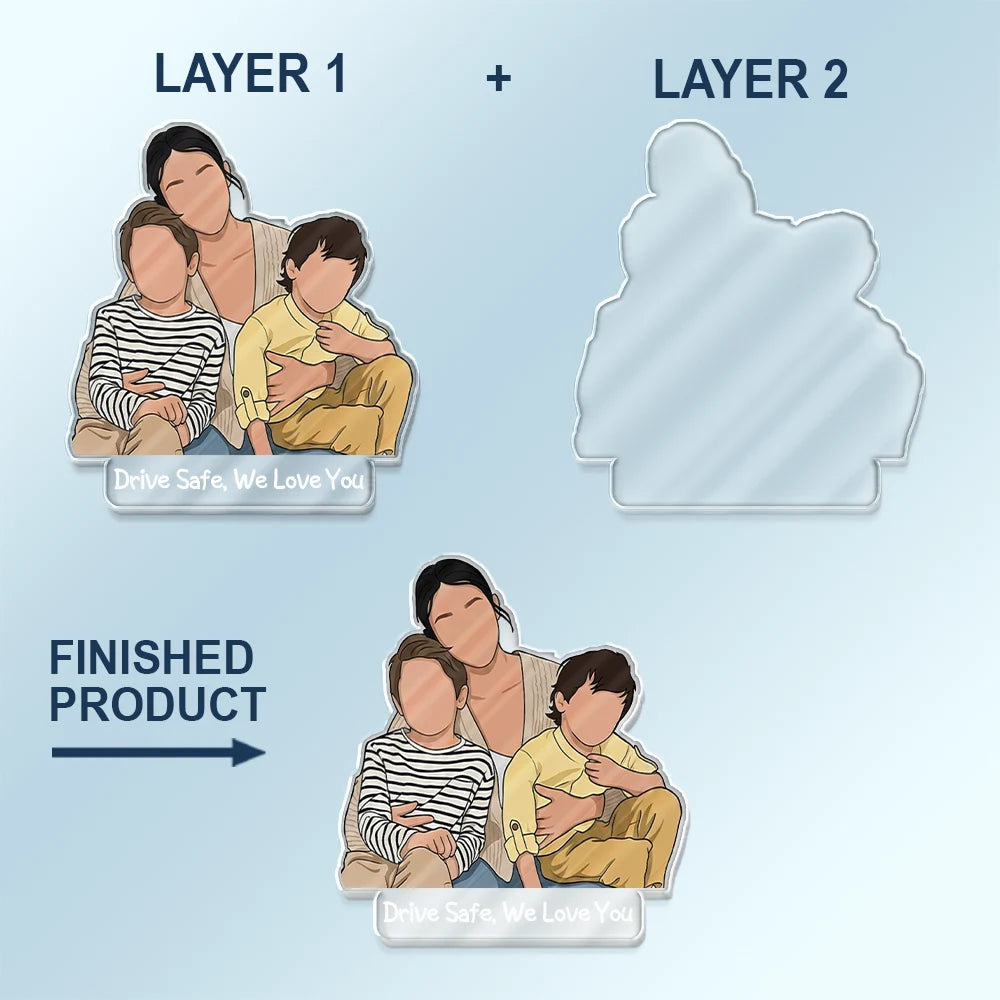 Gift For Husband,Gift For Wife,Parents,Gift For Father,Gift For Mother,Gift For Grandpa,Gift For Grandma,Non-Eng,Photo - Faceless Portrait ,Cozy - Custom Photo Faceless Portrait Best Dad Mom Ever Drive Safe I Love You - Personalized Custom Shaped Acrylic Car Visor Clip