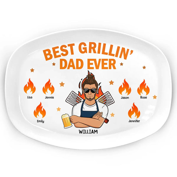 Best Grillin' Dad Ever - Personalized Plate