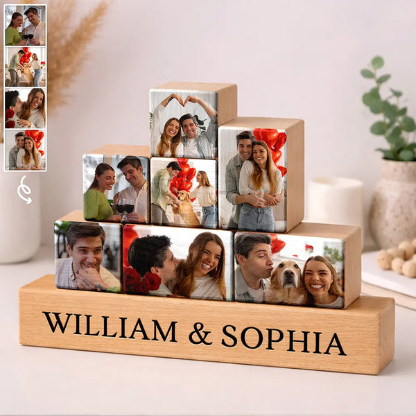 Gift For Couples,Gift For Husband,Gift For Wife,Gift For Boyfriend,Gift For Girlfriend,Love - Custom Photo Couple You And Me We Got This - Personalized Wooden Stacking Photo Blocks