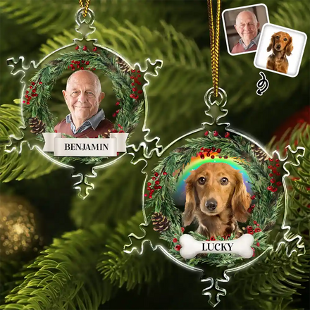 Custom Photo You Always In My Heart - Personalized Snowflakes Shaped Glass Ornament