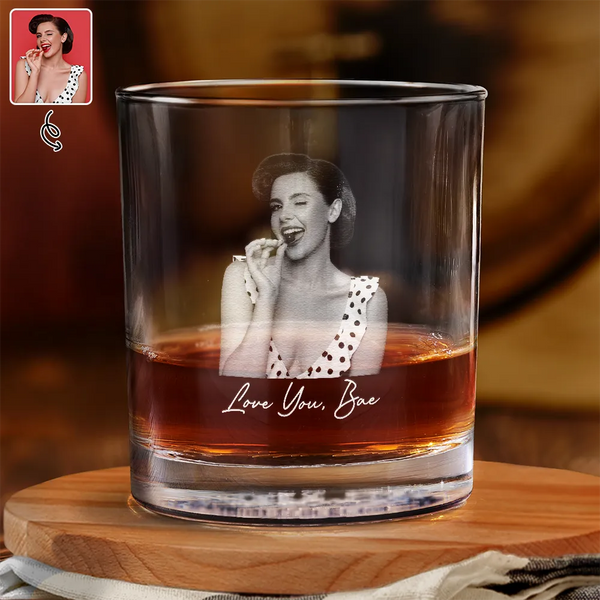 Gift For Couples,Gift For Husband,Gift For Wife,Gift For Boyfriend,Gift For Girlfriend,Love - Custom Photo Wife Girlfriend Sexy Photo - Personalized Whiskey Glass