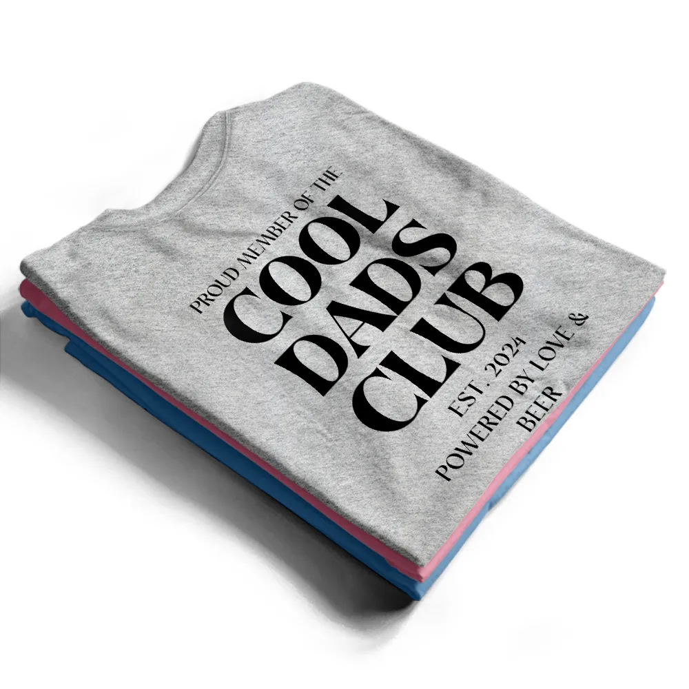 Gift For Father,Gift For Grandpa,Non-Eng,Photo - Pencil Sketch,Photo - Pencil Sketch (Dark BG),Humorous - Custom Photo Pencil Sketch Art Cool Dads Club Powered By Love - Personalized T Shirt