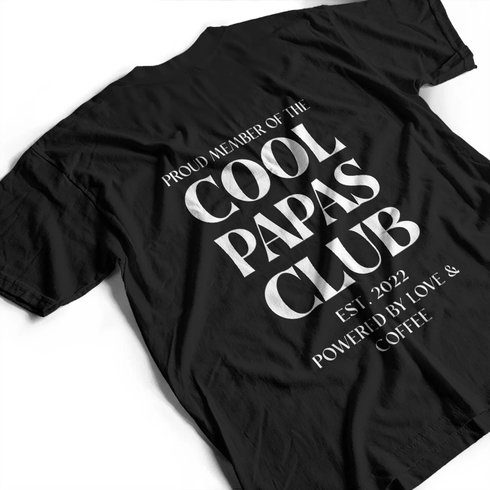 Gift For Father,Gift For Grandpa,Non-Eng,Photo - Pencil Sketch,Photo - Pencil Sketch (Dark BG),Humorous - Custom Photo Pencil Sketch Art Cool Dads Club Powered By Love - Personalized T Shirt