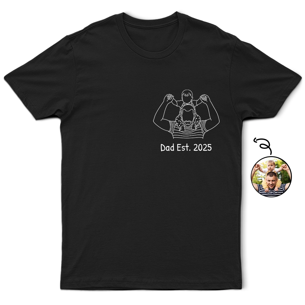 Gift For Husband,Gift For Yourself,Gift For Men,Gift For Father,Gift For Grandpa,Non-Eng,Photo - Faceless Outline Sketch,Proud - Custom Photo Faceless Outline Sketch Best Dad Ever Grandpa Papa - Personalized T Shirt