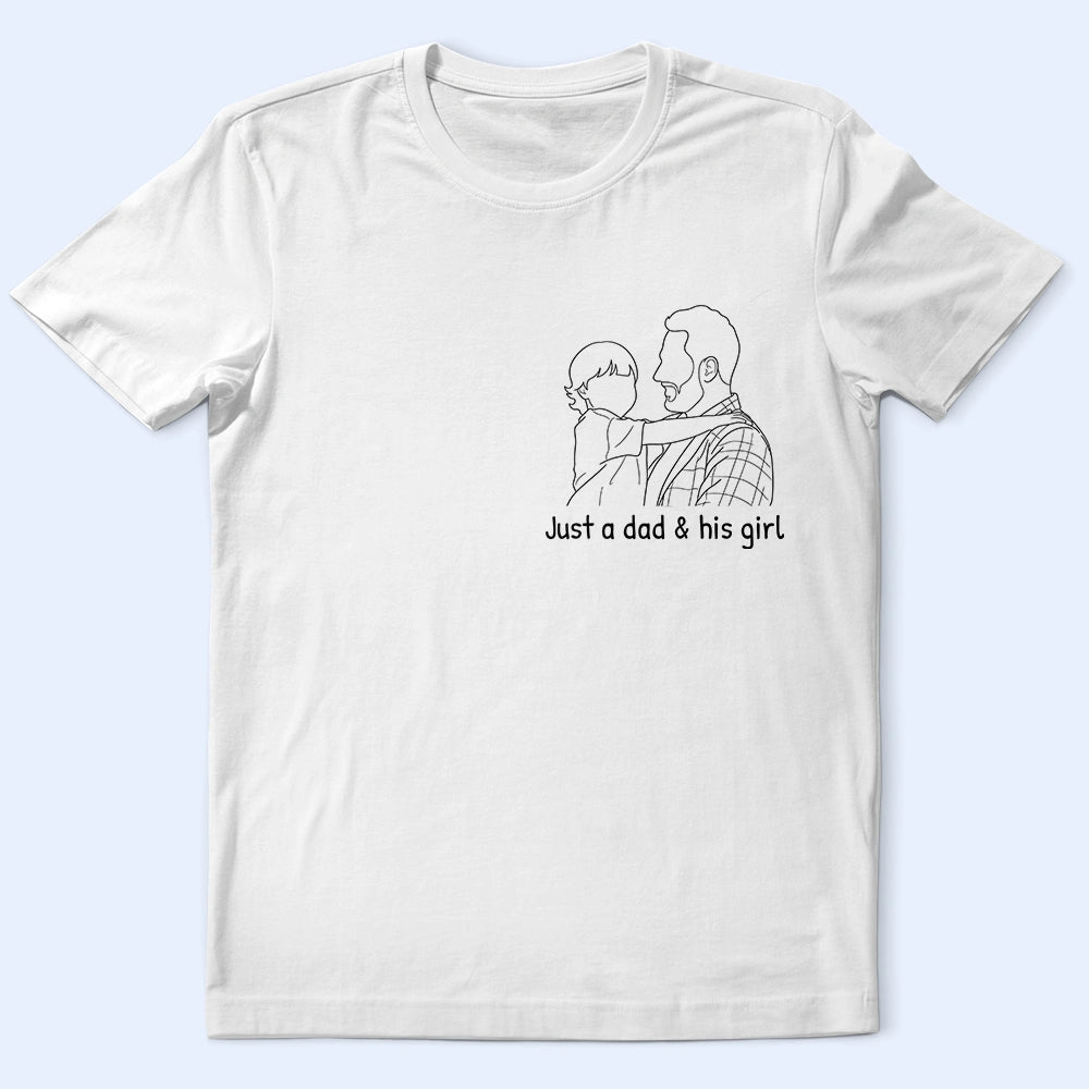 Gift For Husband,Gift For Yourself,Gift For Men,Gift For Father,Gift For Grandpa,Non-Eng,Photo - Faceless Outline Sketch,Proud - Custom Photo Faceless Outline Sketch Best Dad Ever Grandpa Papa - Personalized T Shirt