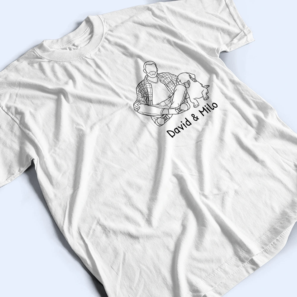 Gift For Husband,Gift For Yourself,Gift For Men,Gift For Father,Gift For Grandpa,Non-Eng,Photo - Faceless Outline Sketch,Proud - Custom Photo Faceless Outline Sketch Best Dad Ever Grandpa Papa - Personalized T Shirt