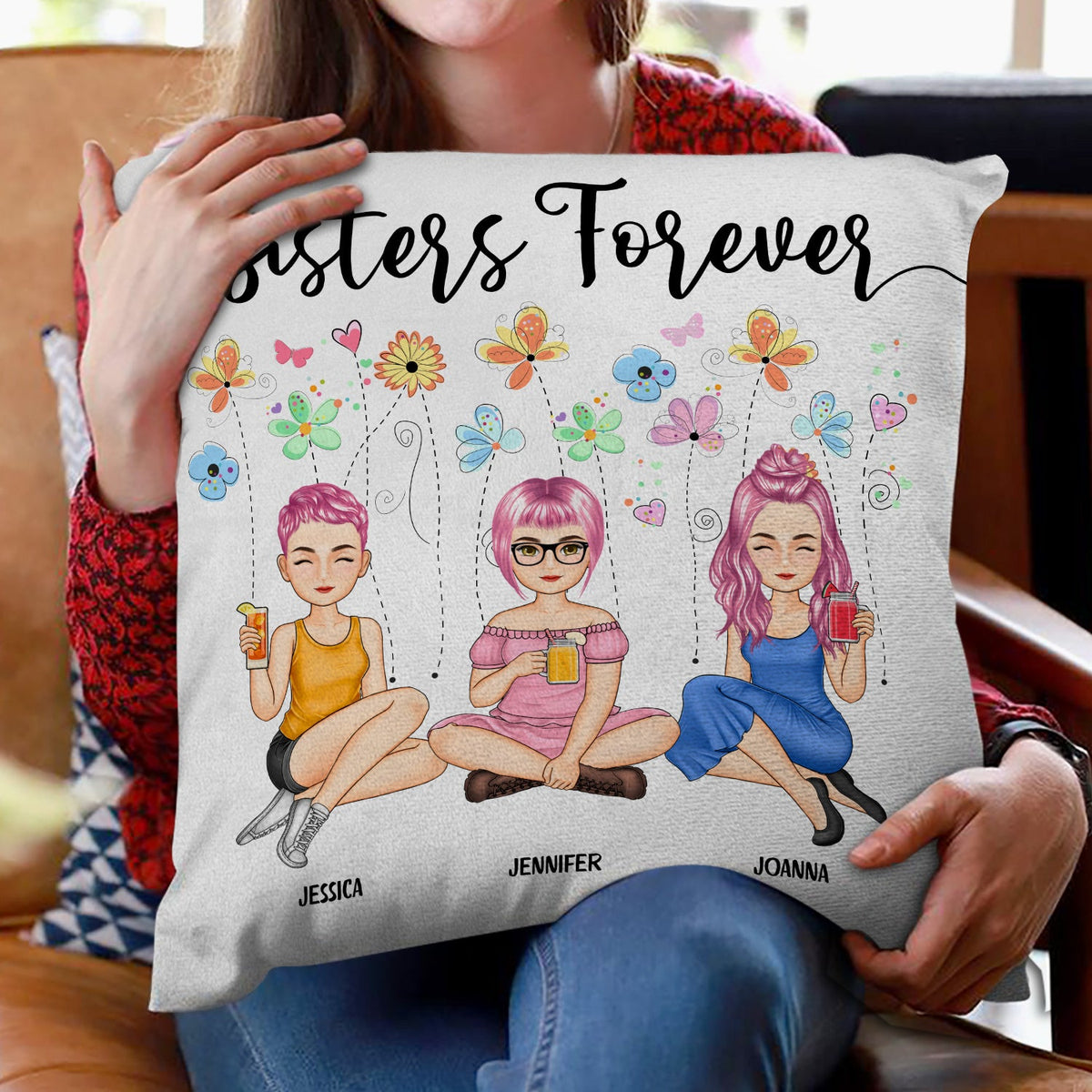 Sisters Forever - Gift For Sisters And Best Friends - Personalized Pillow