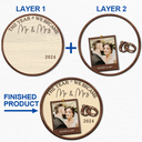 Wedding, Gift For Couples, Gift For Wife, Gift For Husband - Custom Photo The Year We Became Mr & Mrs Couples - Personalized 2-Layered Wooden Ornament