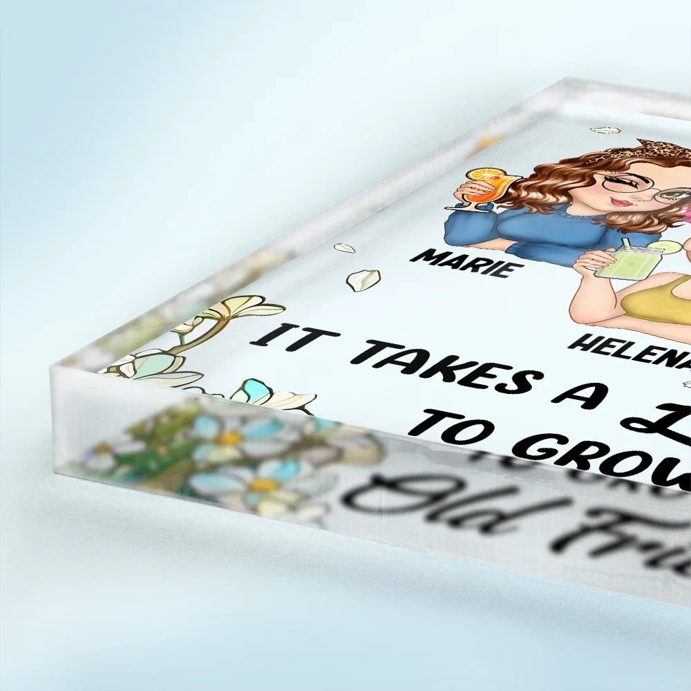 Gift For Bestie - It Takes A Long Time To Grow An Old Friend Christmas - Personalized Square Shaped Acrylic Plaque