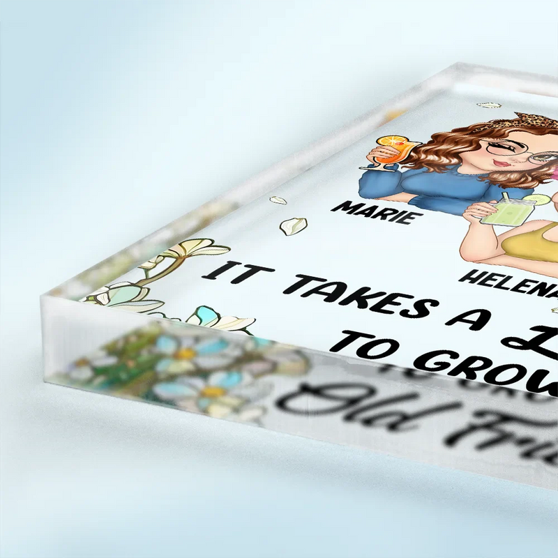Gift For Bestie - It Takes A Long Time To Grow An Old Friend Christmas - Personalized Square Shaped Acrylic Plaque