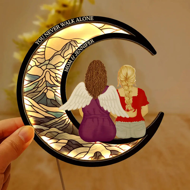 Gift For Yourself,Gift For Mother,Gift For Father,Dad,Gift For Daughter,Gift For Son,Gift For Sibling,Gift For Sisters,Gift For Brothers,Gift For Bestie,Memorial,Daughters, Sons - Memorial Always With You - Personalized LED Light Wooden Plaque