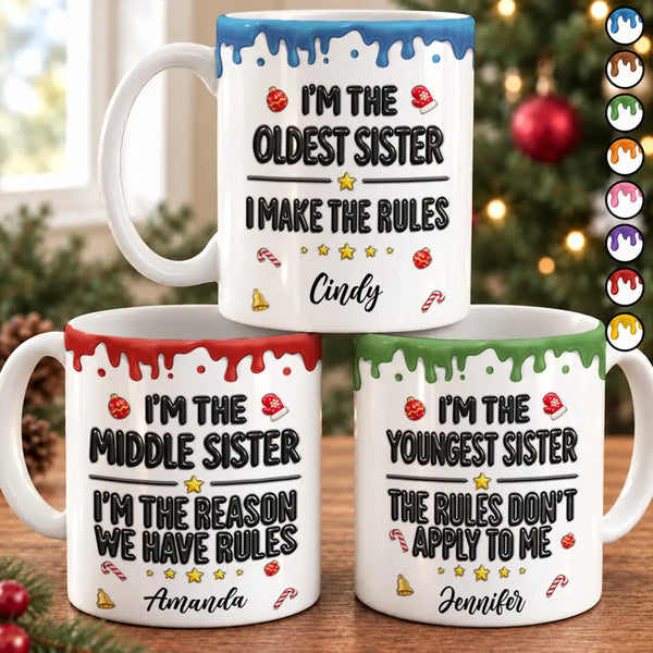 Christmas,Custom Text,Humorous - Funny Siblings Gift For Kids - Personalized White Edge-to-Edge Mug