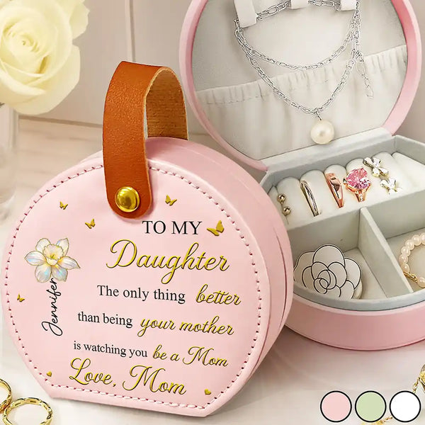Gift For Daughter, Mom - Daughters (Adult), Gift For Women, Happy, Grandma - Grandkids, Gift For Grandkids - Mom Daughter The Only Thing Better Than Being Your Mother - Personalized Jewelry Box With Handle