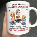 Gift For Son,Dad - Sons,Gift For Daughter,Gift For Grandkids,Happy,Mom - Daughters (Adult),Mom - Daughters (Young),Grandma - Grandkids - Mom Grandma I Smile Because You Are My Daughters Sons Grandkids - Personalized Mug