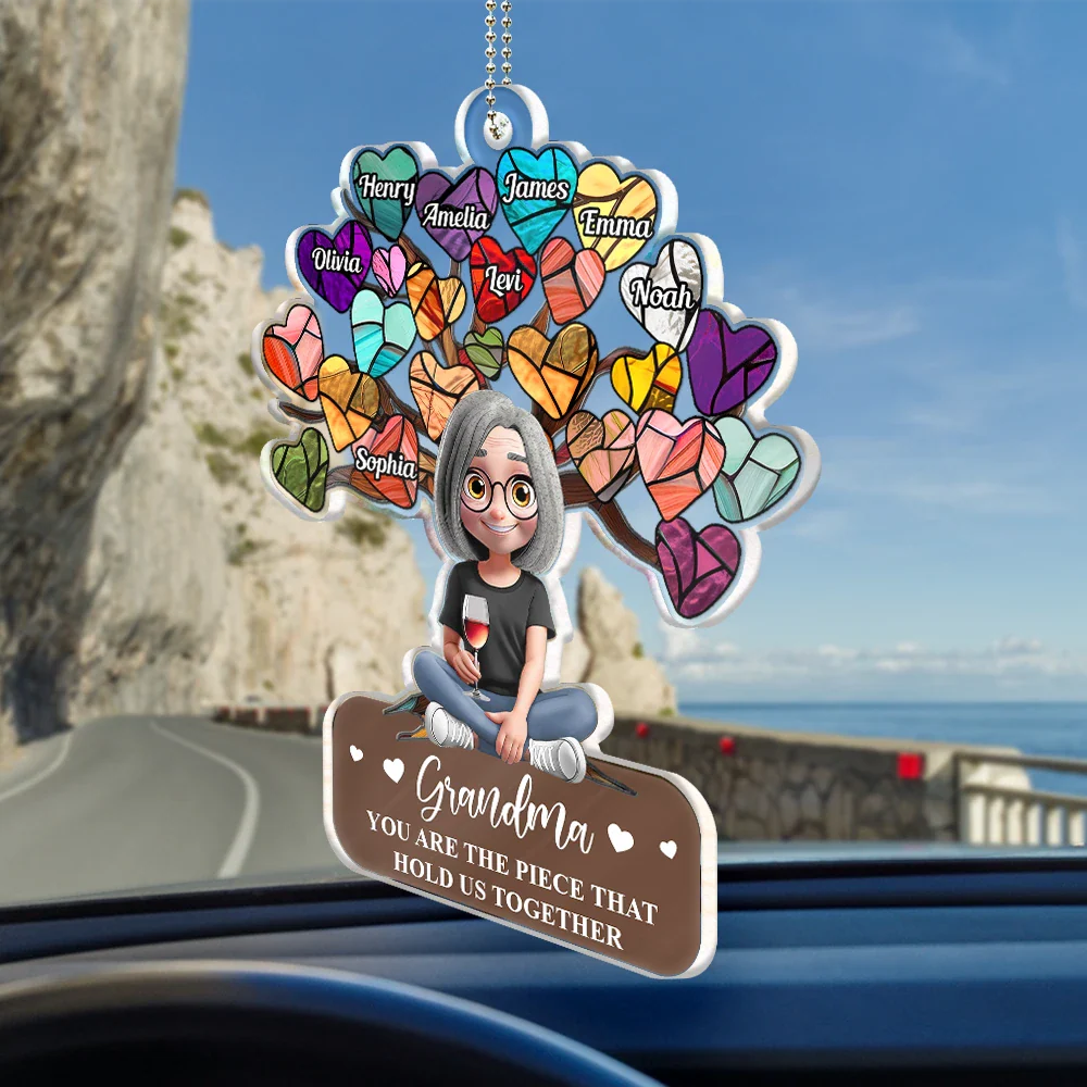 Gift For Mother,Mom,Children - Mom You Are The Piece That Holds Us Together - Personalized Acrylic Car Hanger