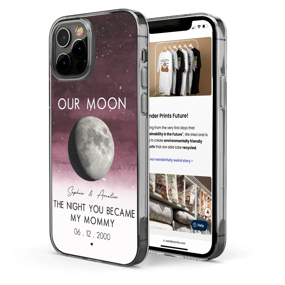 Gift For Couples,Gift For Husband,Gift For Wife,Gift For Boyfriend,Gift For Girlfriend,Parents,Gift For Mother,Gift For Father,Married ,Engaged,Love - Moon Phase The Beginning Of Our Forever - Personalized Clear Phone Case