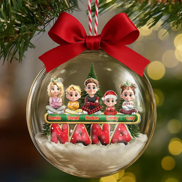 Christmas,Gift For Grandpa,Love,Gift For Mother - My Grandkids Our Kids - Personalized 3D Acrylic Ball Ornament