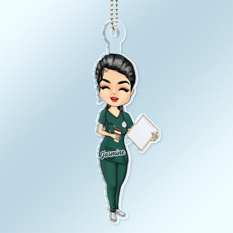 Nurse Chibi Vector - Gift For Nurse - Personalized Acrylic Car Hanger