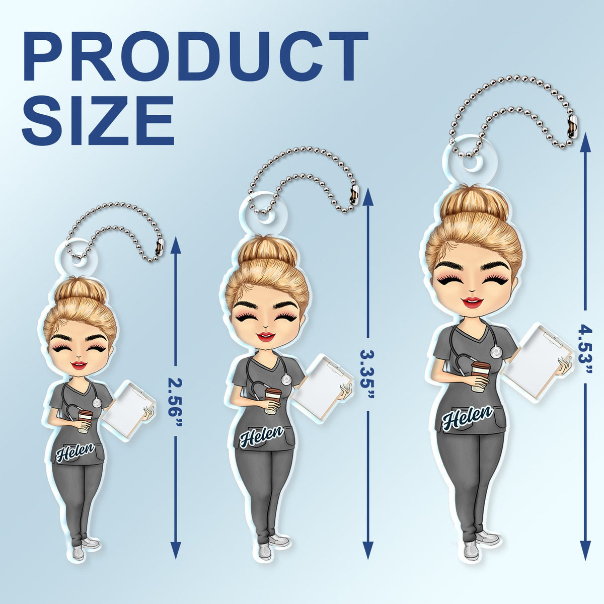 Nurse Chibi Vector - Gift For Nurse - Personalized Acrylic Car Hanger