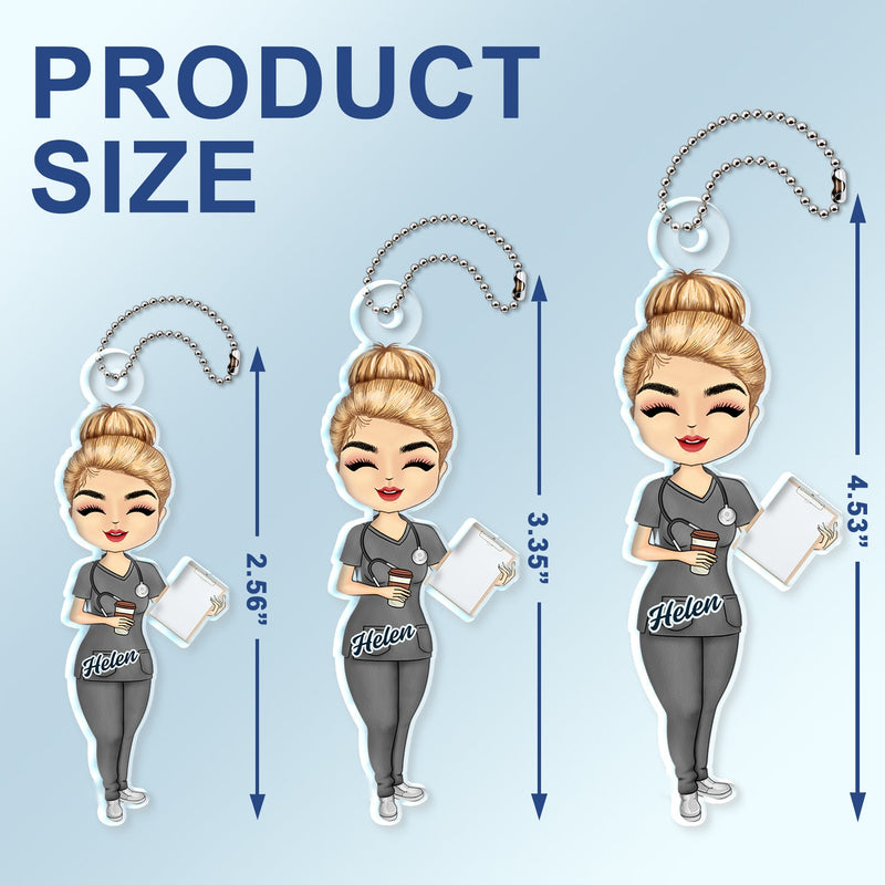 Nurse Chibi Vector - Gift For Nurse - Personalized Acrylic Car Hanger